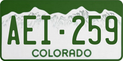 CO license plate AEI259