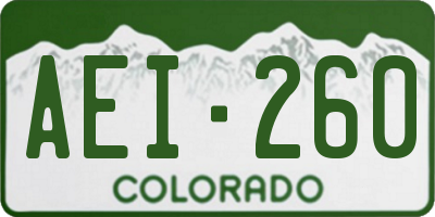 CO license plate AEI260