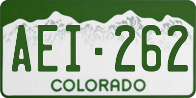 CO license plate AEI262