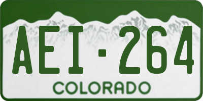 CO license plate AEI264