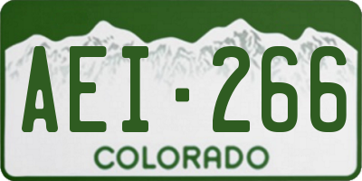 CO license plate AEI266