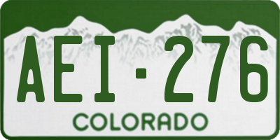 CO license plate AEI276