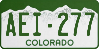 CO license plate AEI277