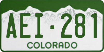 CO license plate AEI281