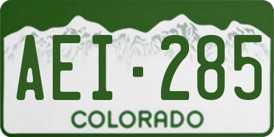 CO license plate AEI285