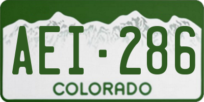 CO license plate AEI286