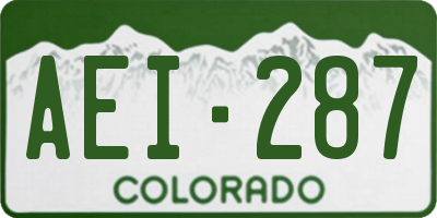 CO license plate AEI287