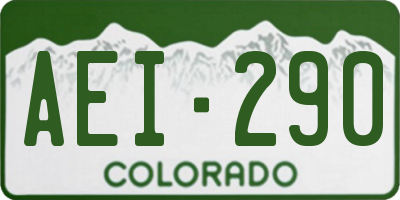 CO license plate AEI290