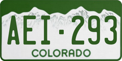 CO license plate AEI293