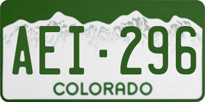 CO license plate AEI296
