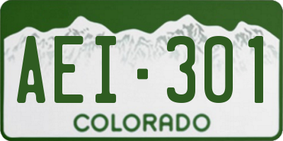 CO license plate AEI301