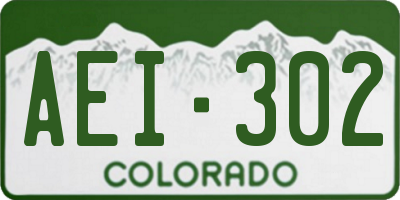 CO license plate AEI302