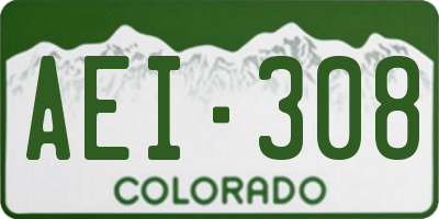 CO license plate AEI308