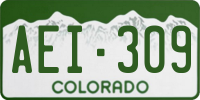 CO license plate AEI309