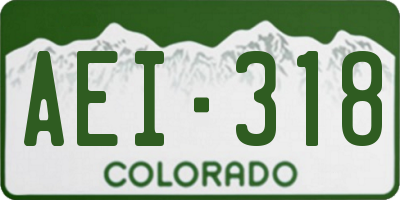 CO license plate AEI318