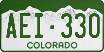 CO license plate AEI330