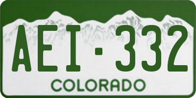 CO license plate AEI332