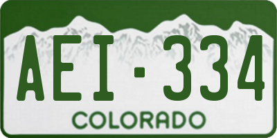 CO license plate AEI334