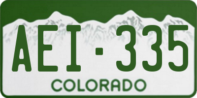 CO license plate AEI335