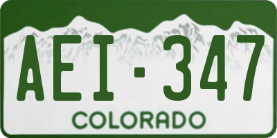 CO license plate AEI347