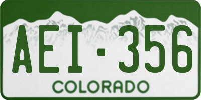 CO license plate AEI356