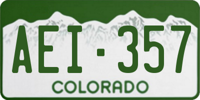 CO license plate AEI357