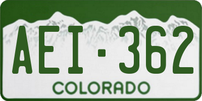 CO license plate AEI362