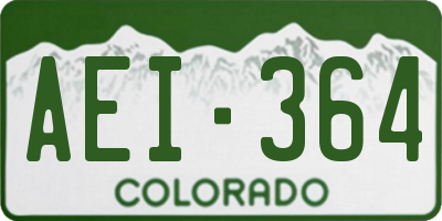 CO license plate AEI364