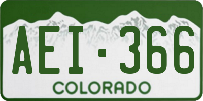 CO license plate AEI366