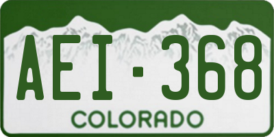 CO license plate AEI368