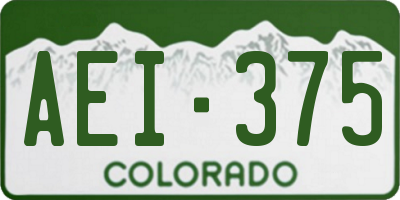 CO license plate AEI375