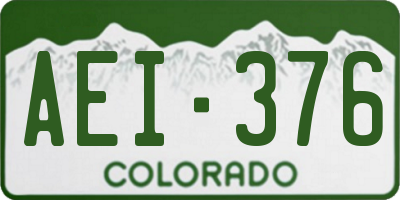 CO license plate AEI376