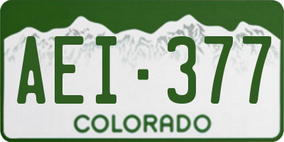 CO license plate AEI377
