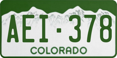 CO license plate AEI378
