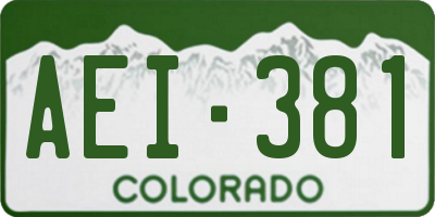 CO license plate AEI381