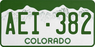 CO license plate AEI382