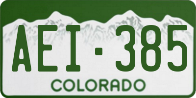CO license plate AEI385