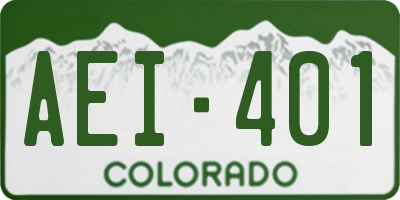 CO license plate AEI401