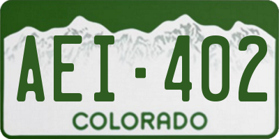 CO license plate AEI402