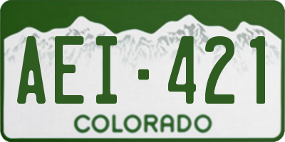 CO license plate AEI421