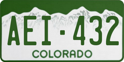 CO license plate AEI432