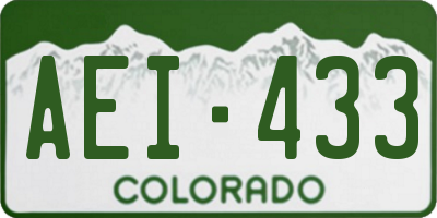 CO license plate AEI433