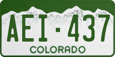 CO license plate AEI437