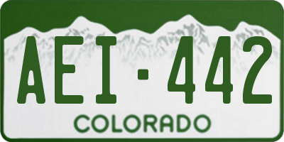 CO license plate AEI442