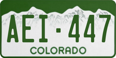 CO license plate AEI447