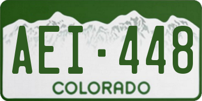 CO license plate AEI448