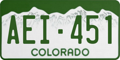 CO license plate AEI451