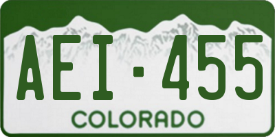 CO license plate AEI455