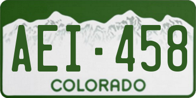 CO license plate AEI458
