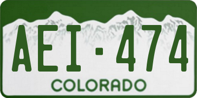 CO license plate AEI474